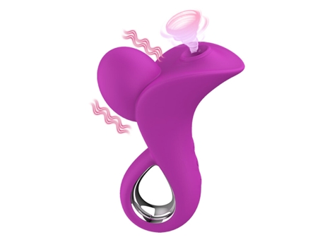 Vibrador de masaje de succión 2 en 1 para mujer (rojo rosa) VEANXIN