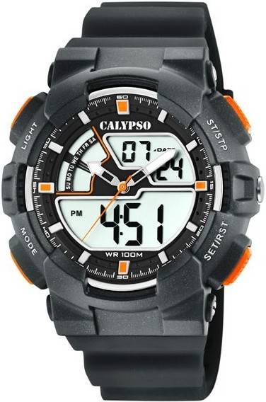 Calypso Watches Reloj analógicodigital para hombre de cuarzo con correa en k57714 goma negro