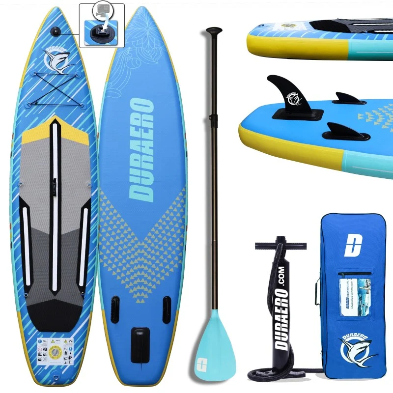 Tabla Inflable de Stand Up Paddle Sup con Soporte para Camera DURAERO Accesorios Completos Capacidad de Carga hasta 150Kg (330x76x15 cm)