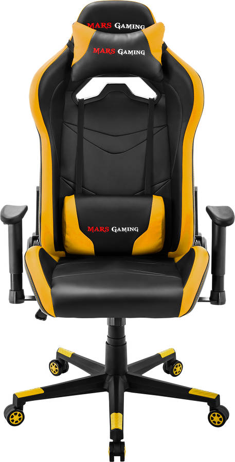 Silla Gaming MARS GAMING MGC3 (Hasta 150 kg - Elevador a Gas Clase 4 - Amarillo)