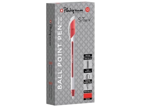 Pack 12 Bolígrafos GENÉRICO Platignum S-Tixx Ball Point 0.5 Rojo