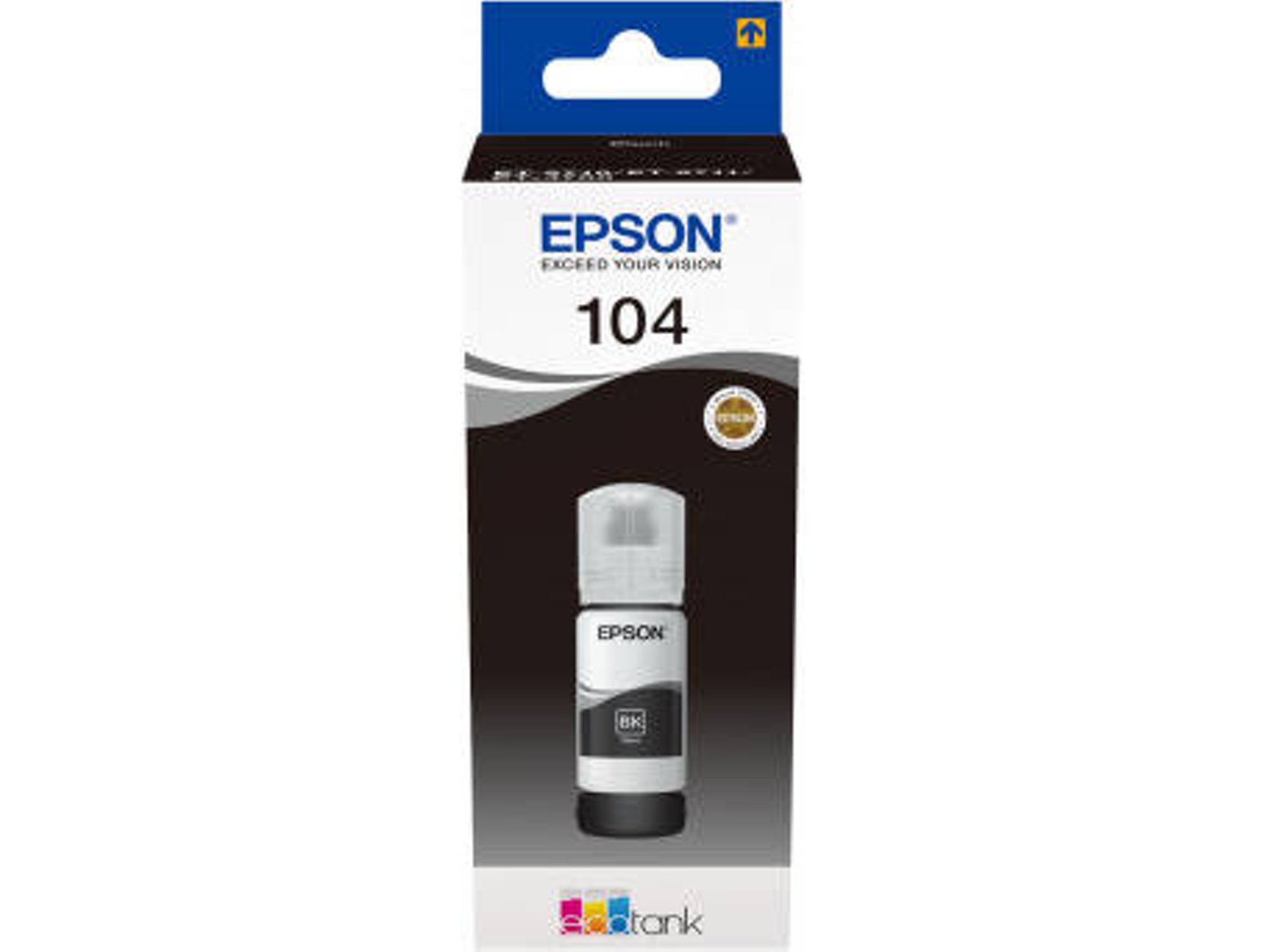 Epson 104 Cartucho de tinta negro c13t00p140 4500 lados ecotank 65 ml ink bottle botella original t00p140 et2711