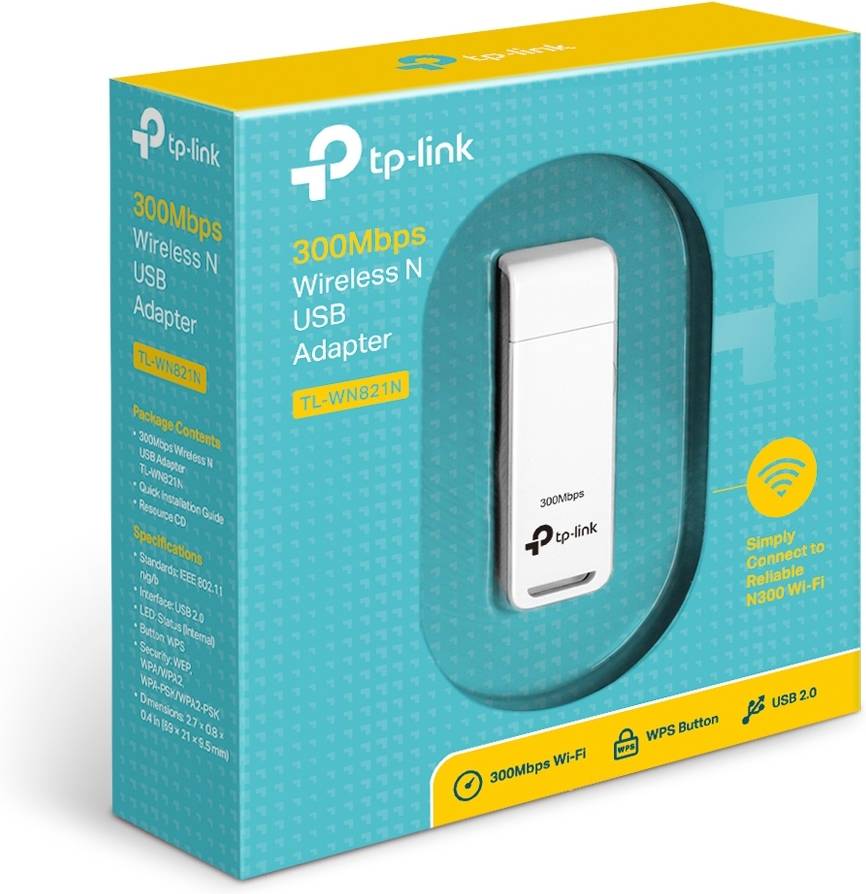 Adaptador USB Wi-Fi TP-LINK TL-WN821N (N300 - 300 Mbps)