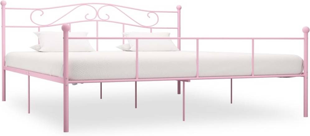 Cama VIDAXL (Rosa - Metal - Compatible con Colchón: 180x200 cm)