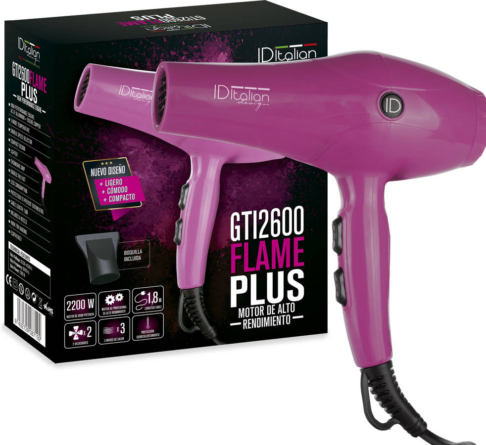 Secador de Pelo POSTQUAM GTI 2600 Flame Plus (2200 W - 2 Niveles de Temperatura)