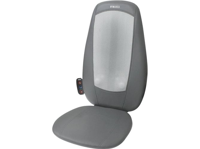 Homedics Shiatsu Asiento masajeador para espalda y hombros – silla ajustable hogar oficina calor relajante 3 zonas regulables por control remoto gris respaldo de sbm180heu