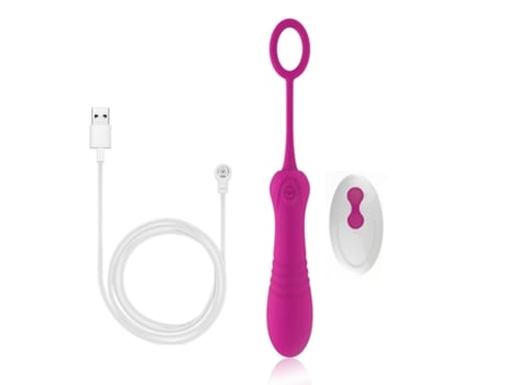 Vibrador de masaje telescópico de control remoto inalámbrico multifrecuencia (rosa) VEANXIN