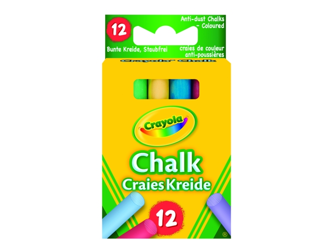 Crayola 12 Tizas de colores antipolvo 0281 colormodelo surtido coloured chalk