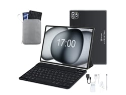 WUXIAN V62 Tablet + Teclado Bluetooth + Funda de Piel + Auriculares + Bolsa Plana (10.1''- 64GB- 4GB RAM -GPS- WiFi-4G - Negro)