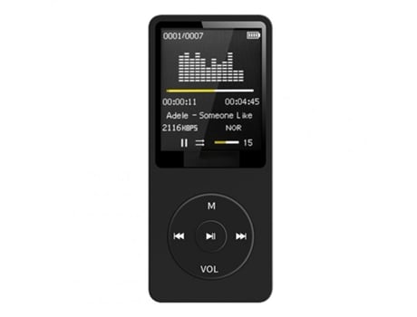 Lector MP3 Bluetooth Lossless Radio FM Grabadora externa portátil para estudiantes Ultrafino Negro