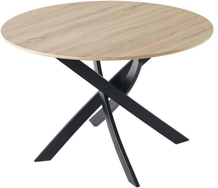 Mesa de Comedor SKRAUT HOME Madera (Marrón - Negro - 100x100x75 cm)