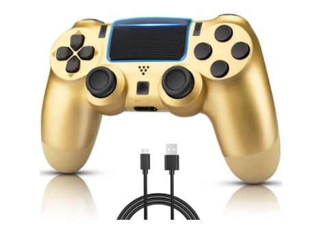 El controlador Ps4 funciona con el controlador Playstation 4 Joystick/Gamepad/Pa4 controlador grande con cable de carga y motores dorados BISBISOUS