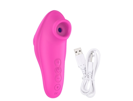 Vibrador de succión de dedo recargable USB con 10 modos para adultos (rojo rosa) VEANXIN