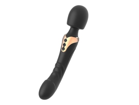 Vibrador de silicona de doble motor Varita de gran tamaño Masajeador de punto G Juguete sexual (Negro) VEANXIN