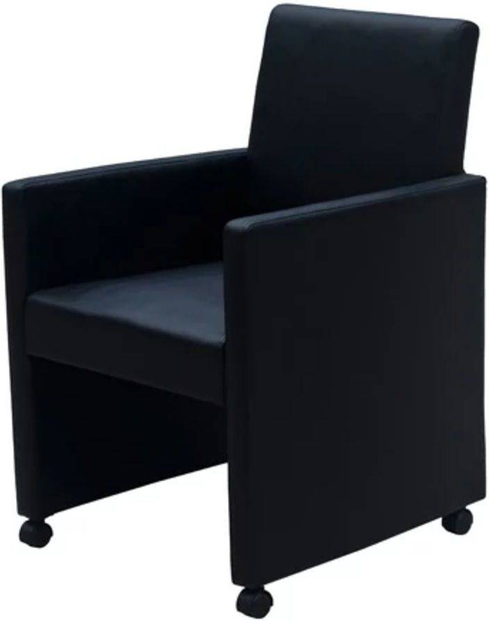 Conjunto 2 Sillas de comedor vidaxl negro cuero artificial 58.5 x 65 88 cm unidades 2x