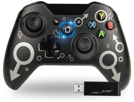 Mando Inalámbrico para Xbox One Gamepad 2.4Ghz Compatible con Xbox One S/X Pcnegro YIZHOOD