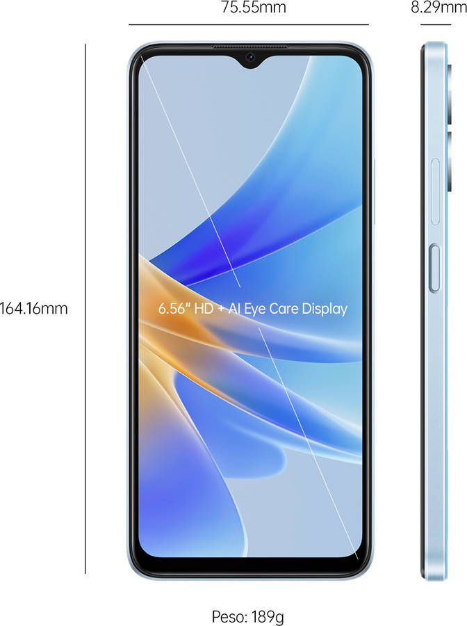 Smartphone OPPO A17 (6.52'' - 4 GB - 64 GB - Azul)