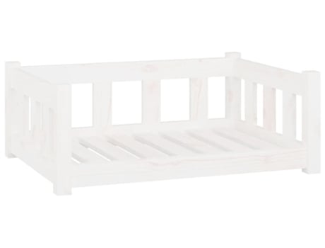 Cama para perros madera maciza de pino blanca 75.5x55.5x28 cm VIDAXL