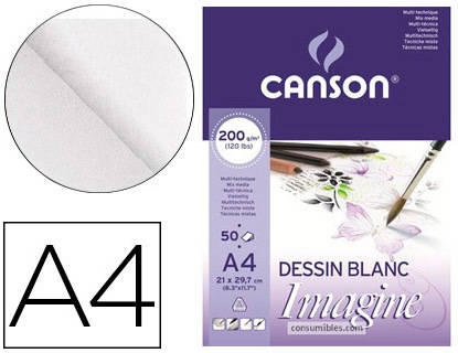 Blocs de Dibujo CANSON Imagine (A4 - 50 Hojas - Liso)