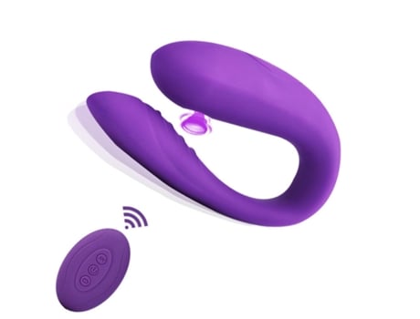 Vibrador portátil de succión de 10 frecuencias con control remoto inalámbrico para mujeres (púrpura) VEANXIN