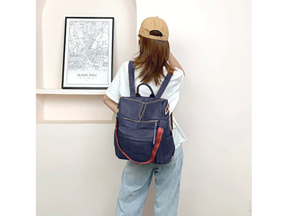 Bolso mochila azul marino mujer