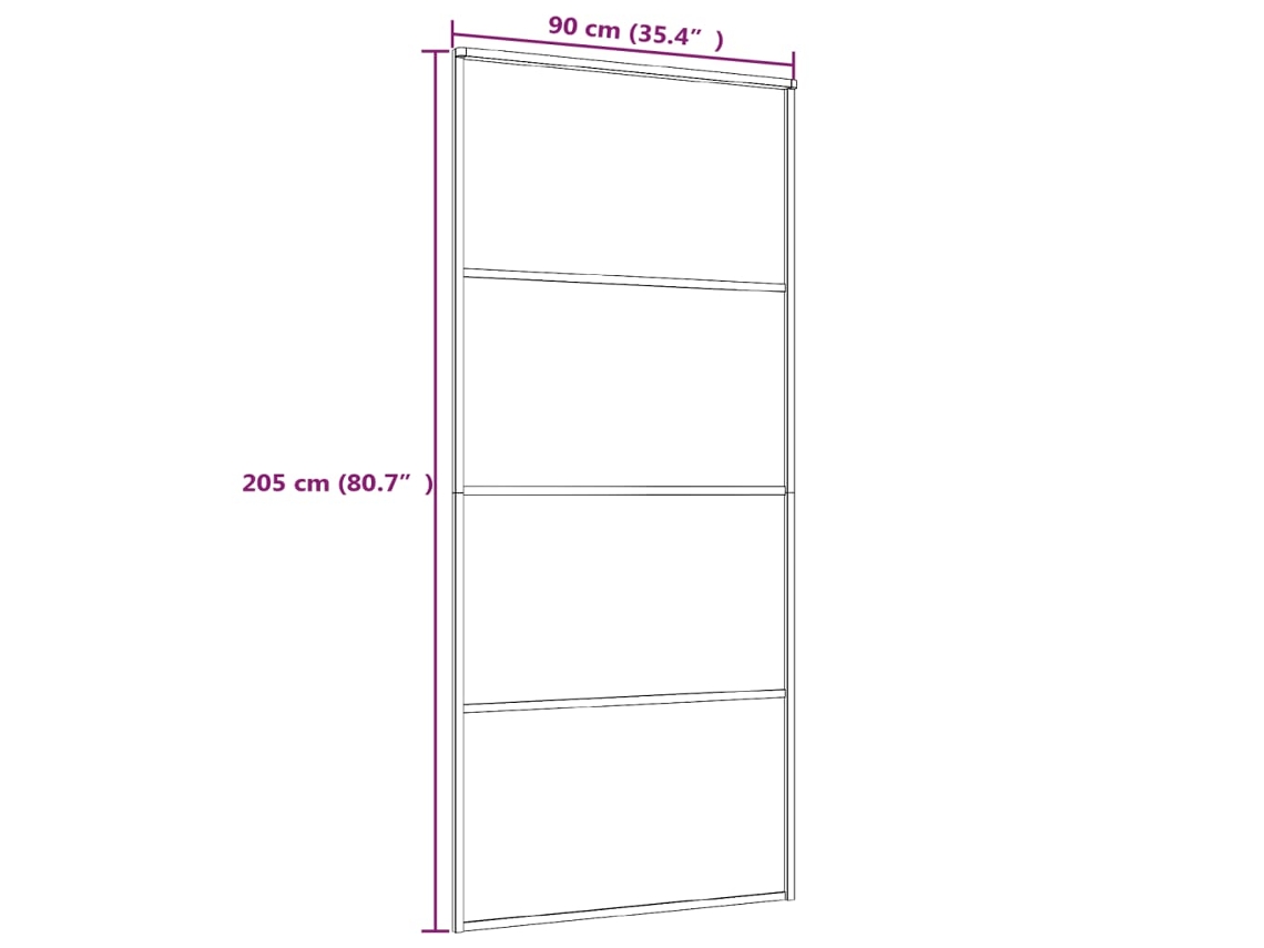 Puerta Corrediza de Cristal 90x205 cm-Cristal Translúcido