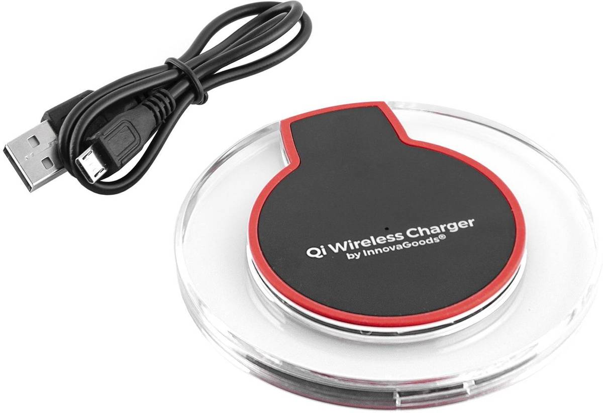 Cargador Inalámbrico para Smartphones Qi INNOVA GOODS (2A - USB - Transparente)