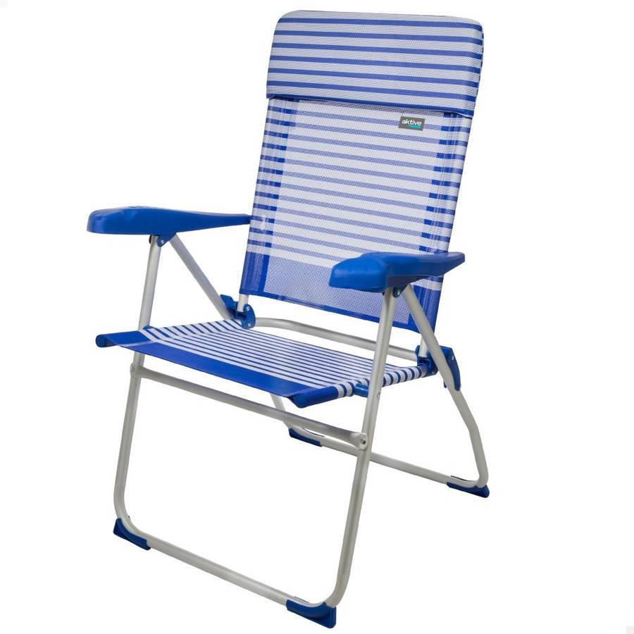 Silla de Playa AKTIVE Aluminio Azul (66x64x101cm)