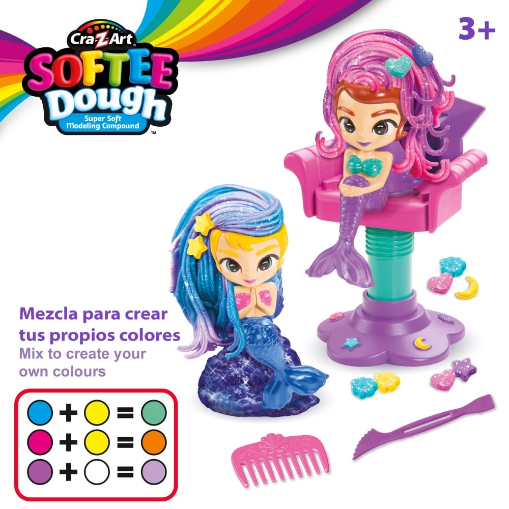 Plastilina CRA-Z-ART sirena brillante Softee Dough (4 Unidades 3 - anos)