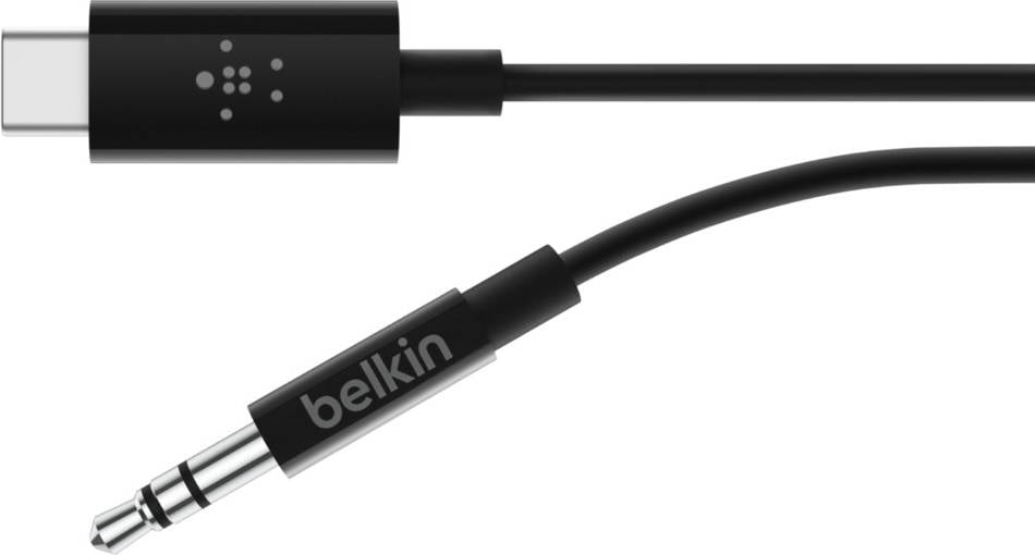 Cable de Audio BELKIN (Jack 3.5mm - USB-C - Negro)