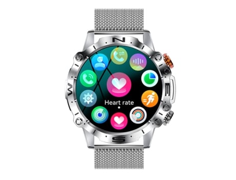 Smartwatch OHPA K59 tela conversa música tempo 1.43 multi-esporte prateado