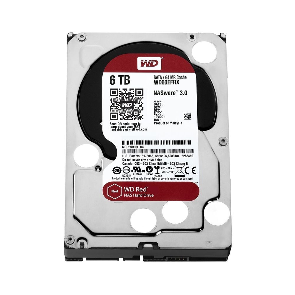 Disco HDD Interno WESTERN DIGITAL WD60EFRX (6 TB - SATA - 5400 RPM)