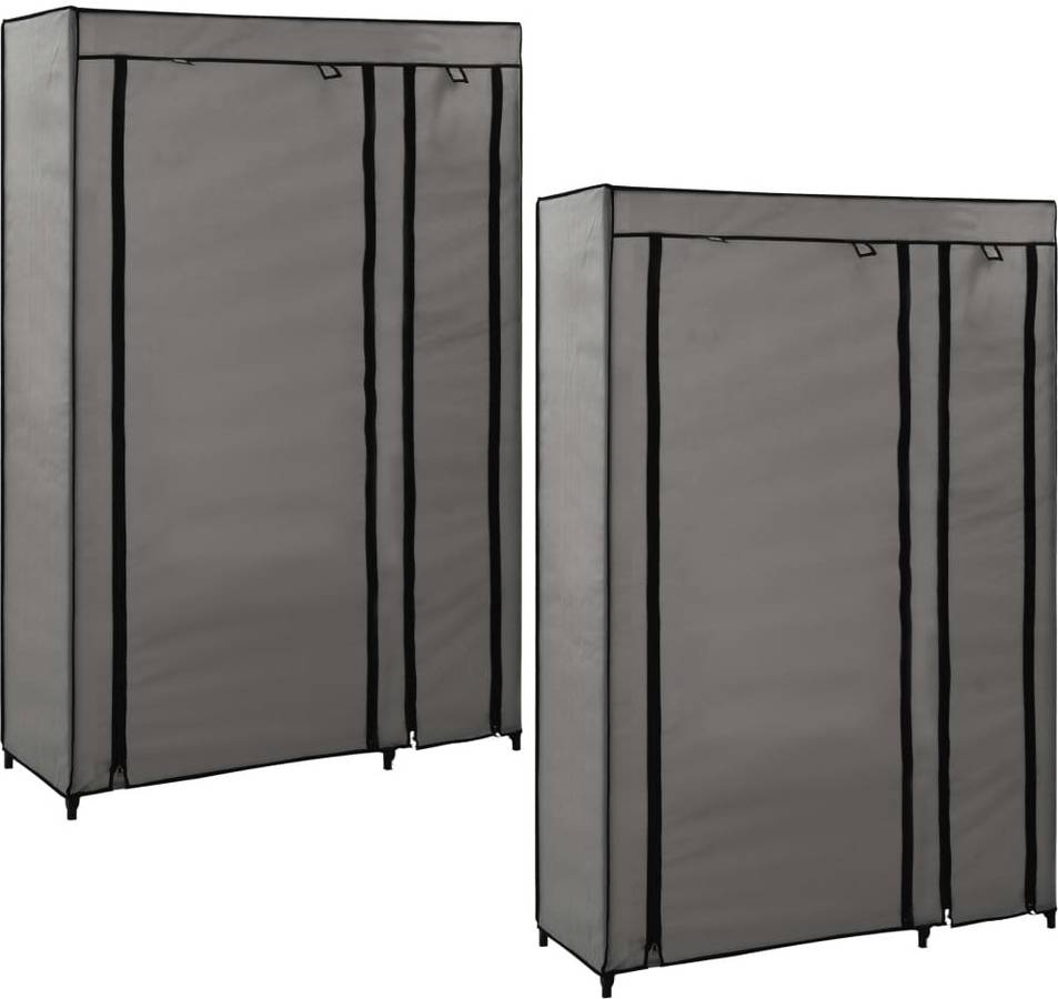 2 Guardarropas Vidaxl plegables 110x45x175 cm tejido gris armarios unidades