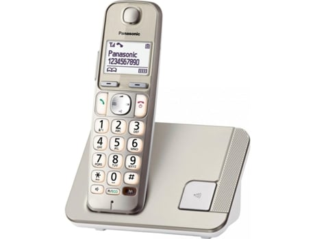 Teléfono Fijo PANASONIC KX-TGE 210 PDN (Oro - Naranja - Monocromo)