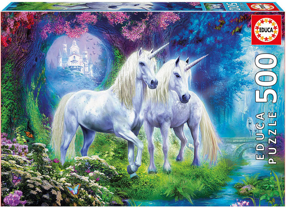 Puzzle Educa 500 unicornios en el bosque edad 12 años piezas 17648