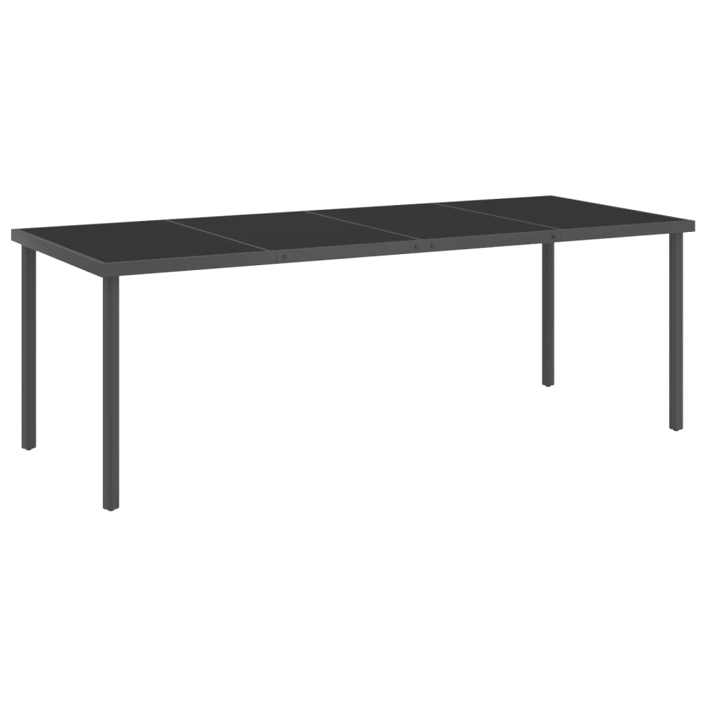 Vidaxl Mesa De Comedor De Jardín Vidrio Y Acero Antracita 220X00X75 Cm