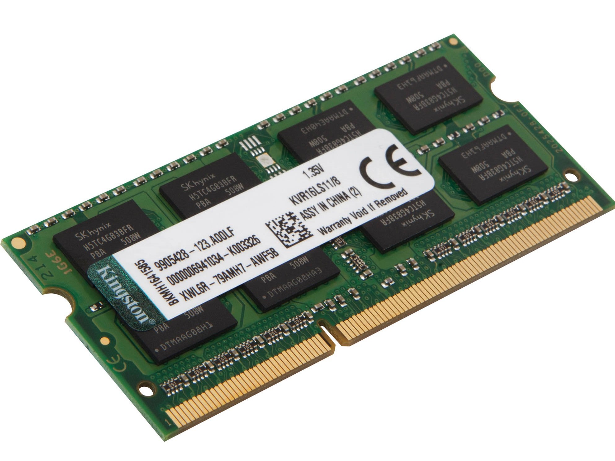 Memoria RAM DDR3L KINGSTON KVR16LS11/8 (1 x 8 GB - 1600 MHz - CL 11 - Verde)