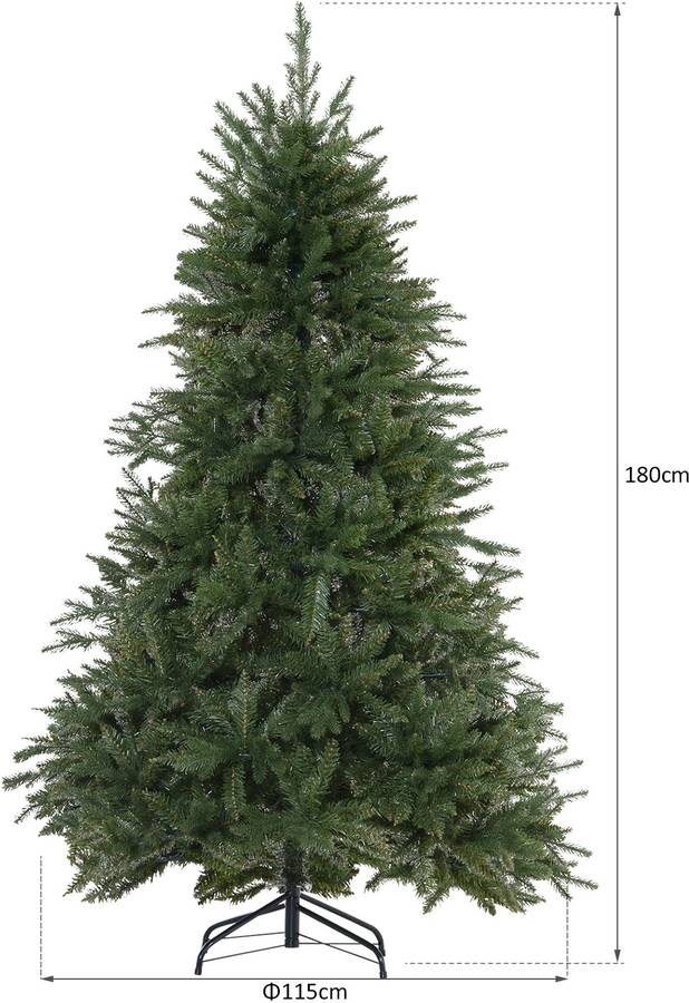 Árbol de Navidad HOMCOM Con 1492 Ramos (180cm)