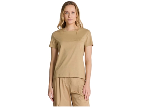 Camiseta de Mujer GANT Corta Reg Tonal Shield Marrón (L)