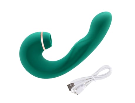 Vibrador de succión retráctil automático de 10 frecuencias para mujeres (verde) VEANXIN