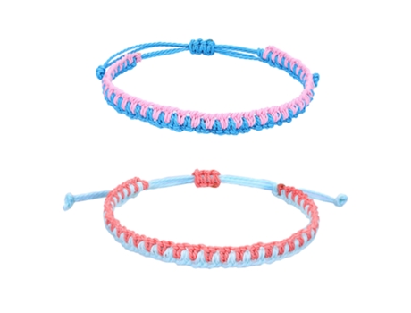 Pulsera De Cuerda De Mano Tejida De Dos Colores Para Mujeres, Hombres, Niños Y Niñas, Pulsera De Cuerda Tejida Ajustable, Estilo 3 ZMDECQNA 2 Un