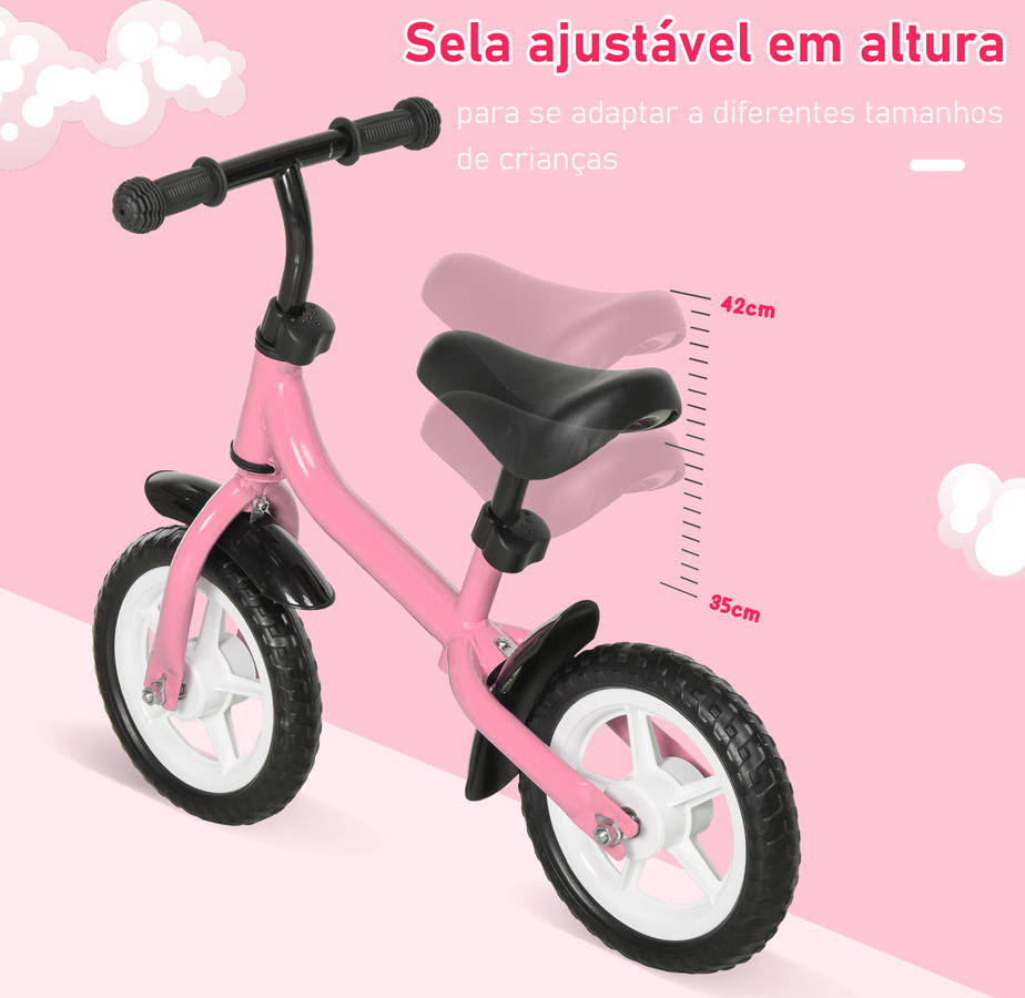 Bicicleta Infantil HOMCOM 370-099PK Rosa (Edad Mínima: 3 Años)