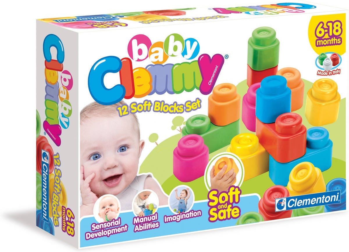 Clementoni Baby Clammy 12 bloques blandos y seguros 14706