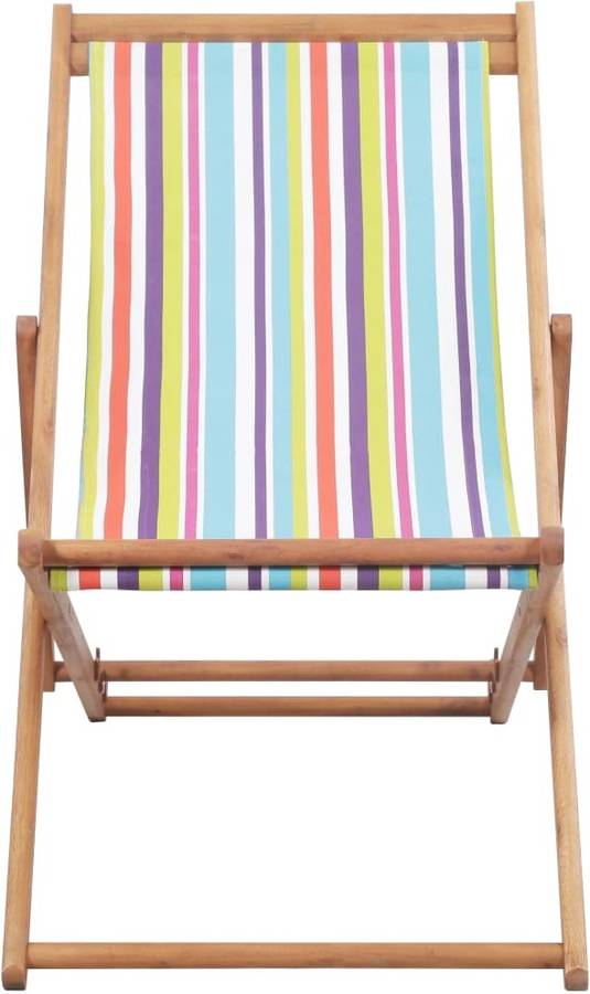 Silla De Playa plegable multicolor vidaxl tejido estructura madera tela piscina terraza exterior verano