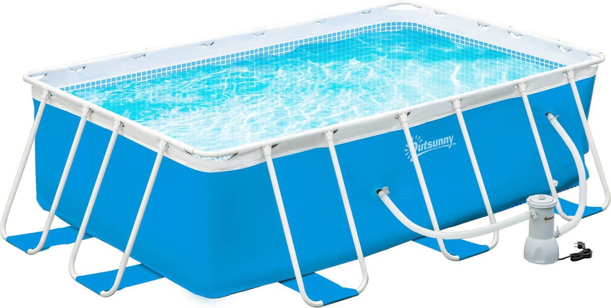 Piscinas Desmontables OUTSUNNY 848-031v90bu (Acero - Azul - 340 x 215 x 80cm)