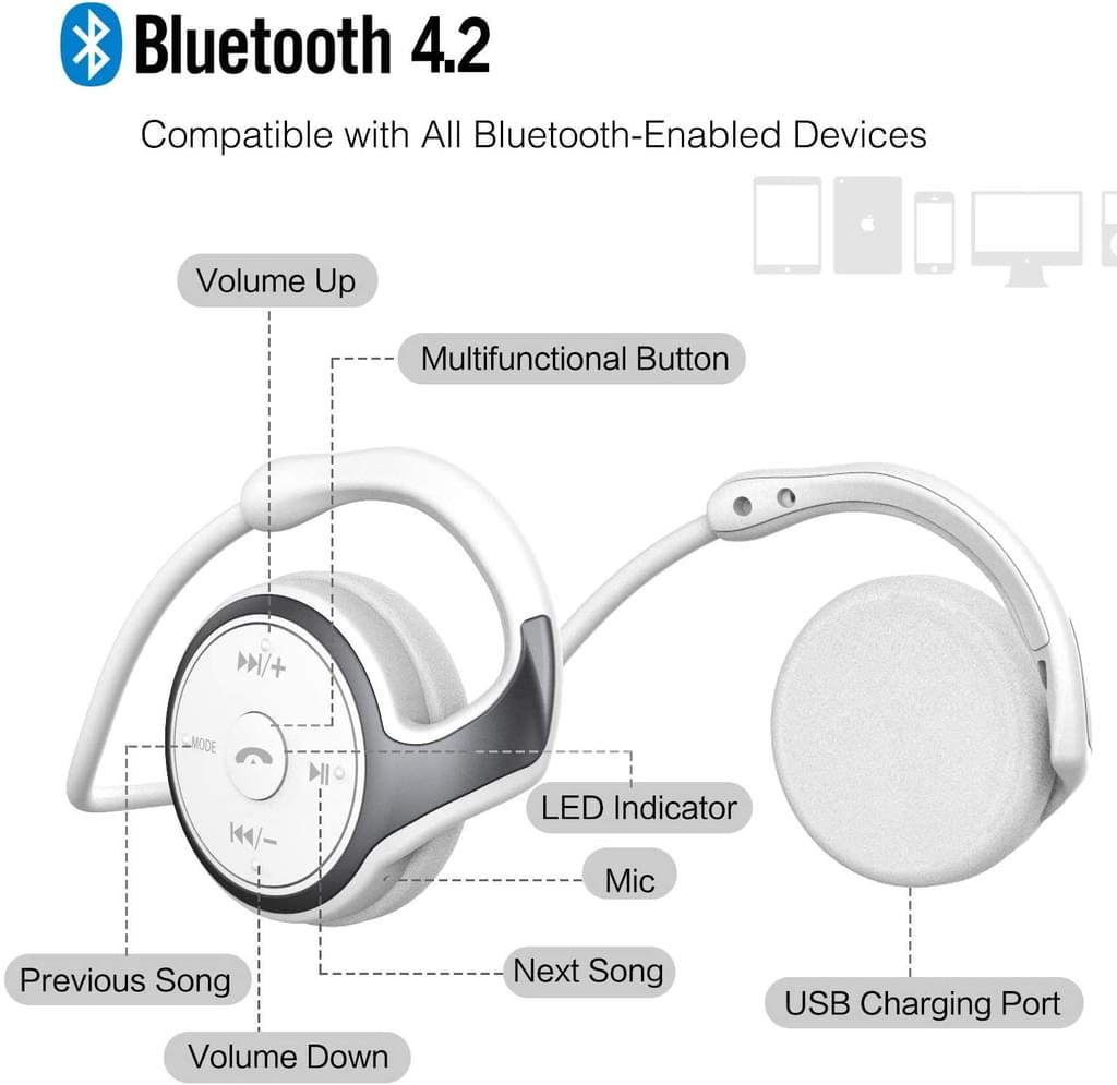 ELKUAIE Auriculares deportivos inalámbricos Bluetooth Auriculares