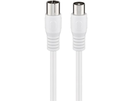 Cable de Antena (Classe A,> 85 dB), 2x Blindado Macho Coaxial> Hembra Coaxial 2 metros Blanco GOOBAY