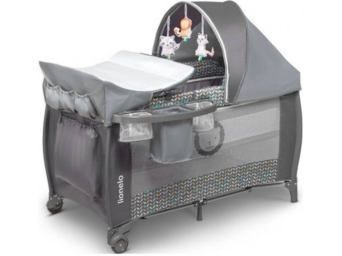 Cuna De Viaje lionelo sven plus grey scandi 2en1 y parque 1 036m niños hasta 15 kg cambiador mosquitero apertura lateral con cremallera