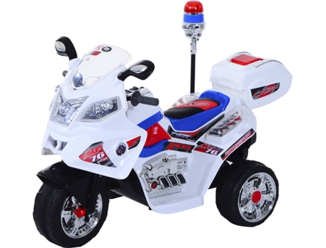 Moto Homcom Policía 6v 112x51x73 cm triciclo