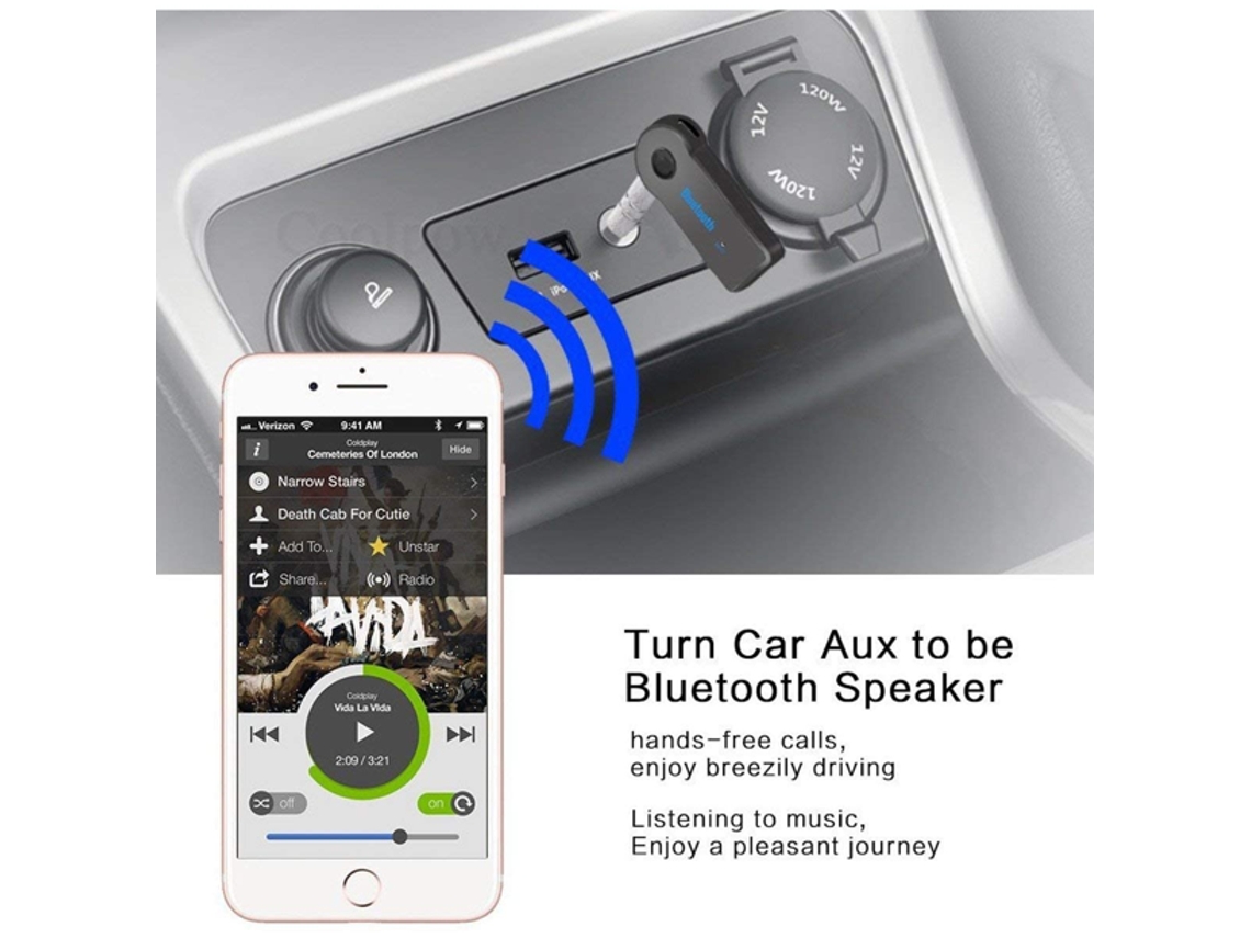 Receptor de Audio Inalambrico Bluetooth 4.1 Jack 3.5mm Manos